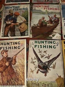 12 Issues Complete Year Hunting & Fishing Vintage Advertising 1935 Set