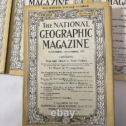 1917 Vintage National Geographic Magazines LOT of 11 issues full year Jan-Dec