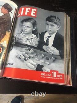 1941 April-June Life Magazine Lot Leather Collector Binder