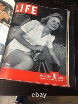 1941 April-June Life Magazine Lot Leather Collector Binder