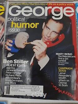 George Magazine Lot Of 13 1998 2001 Ed Norton Denzel Bono Mel Gibson Jennings