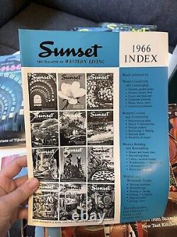 Vintage 1966 SUNSET Magazine FULL Year Collection 12 Issues + Index, Storage Box
