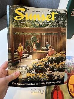 Vintage 1969 SUNSET Magazine FULL Year Collection 12 Issues + Index, Storage Box